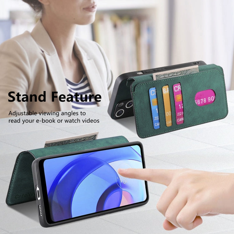 For Motorola Moto E30 / E20 CaseNeo MagSafe RFID Anti-theft Retro Leather Phone Case(Green)