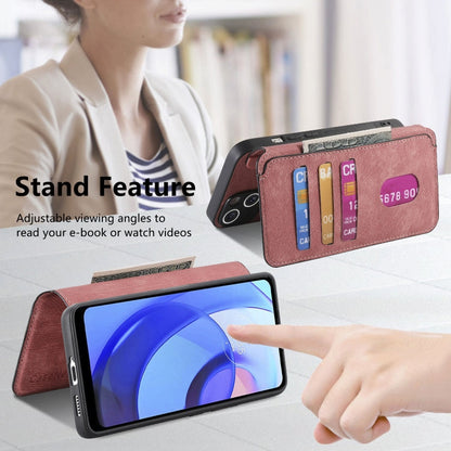 Pour Motorola Moto E30 / E20 Coque en cuir rétro avec MagSafe et RFID (rose)