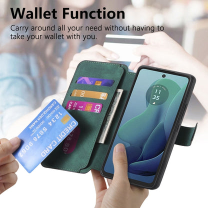 For Motorola Moto G 5G 2024 CaseNeo MagSafe RFID Anti-theft Retro Leather Phone Case(Green)