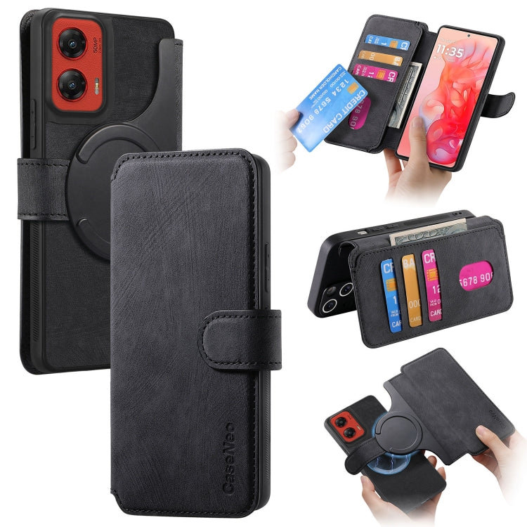 Pour Motorola Moto G Stylus 5G 2024 ÉtuiNeo MagSafe RFID Antivol Rétro Étui en cuir pour téléphone (noir)