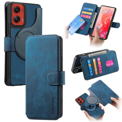 Pour étui Motorola Moto G Stylus 5G 2024, étui de téléphone en cuir rétro antivol Neo MagSafe RFID (Bleu)
