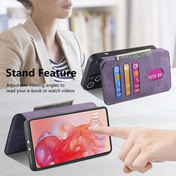 Pour Motorola Moto G Stylus 5G 2024 Étui Neo MagSafe RFID Antivol Rétro Étui en Cuir pour Téléphone (Violet)