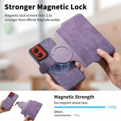 Pour Motorola Moto G Stylus 5G 2024 Étui Neo MagSafe RFID Antivol Rétro Étui en Cuir pour Téléphone (Violet)