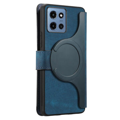 For Motorola Moto G 2025 CaseNeo MagSafe RFID Anti-theft Retro Leather Phone Case(Blue)