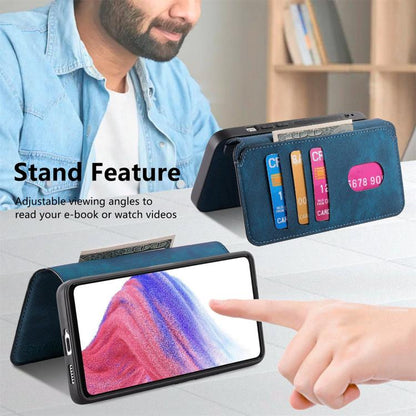 For Motorola Moto G 2025 CaseNeo MagSafe RFID Anti-theft Retro Leather Phone Case(Blue)