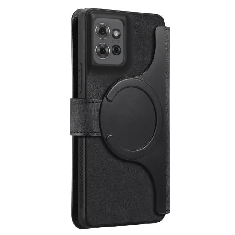 Pour Motorola Moto G Power 2025 Coque Étui en cuir rétro anti-vol Neo MagSafe RFID (Noir)