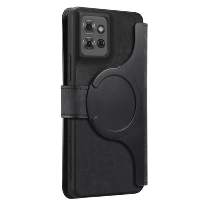 Pour Motorola Moto G Power 2025 Coque Étui en cuir rétro anti-vol Neo MagSafe RFID (Noir)