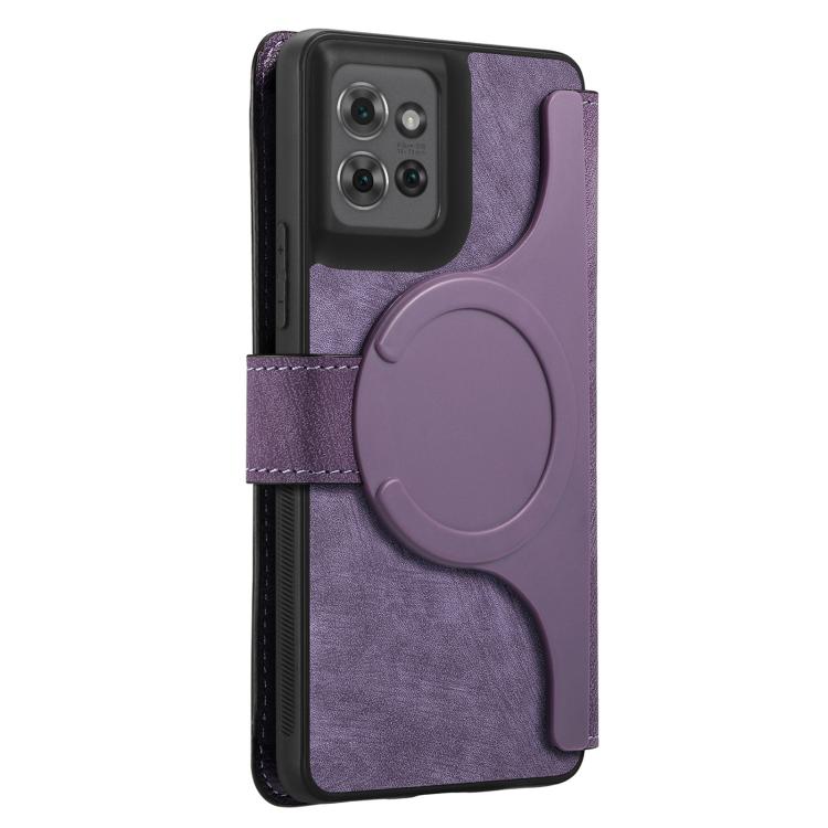 For Motorola Moto G Power 2025 CaseNeo MagSafe RFID Anti-theft Retro Leather Phone Case(Purple)