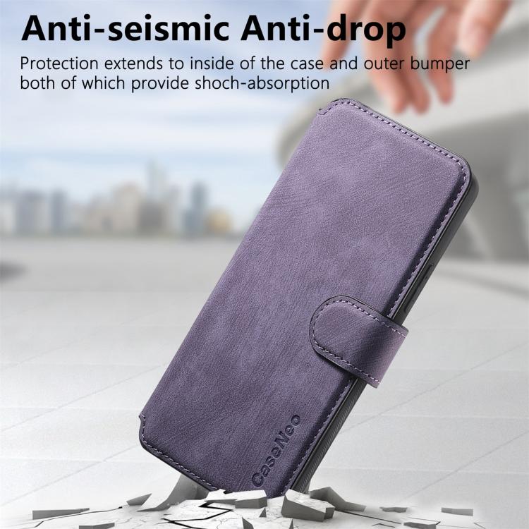 For Motorola Moto G Power 2025 CaseNeo MagSafe RFID Anti-theft Retro Leather Phone Case(Purple)