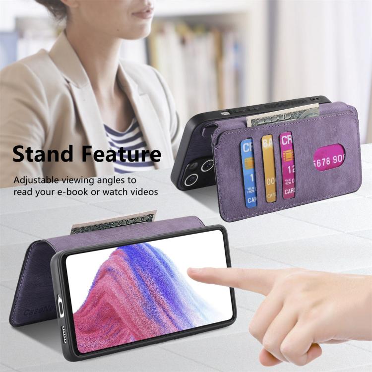 For Motorola Moto G Power 2025 CaseNeo MagSafe RFID Anti-theft Retro Leather Phone Case(Purple)