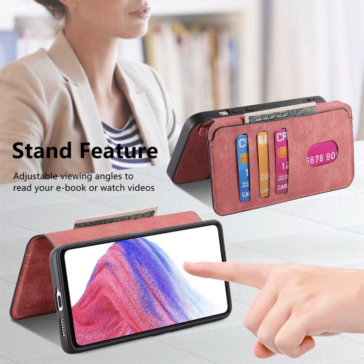 Pour Motorola Edge 50 Ultra Coque Neo MagSafe RFID Antivol Étui de téléphone en Cuir Rétro (Rose)