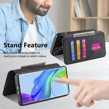 For vivo V29 Lite CaseNeo MagSafe RFID Anti-theft Retro Leather Phone Case(Black)