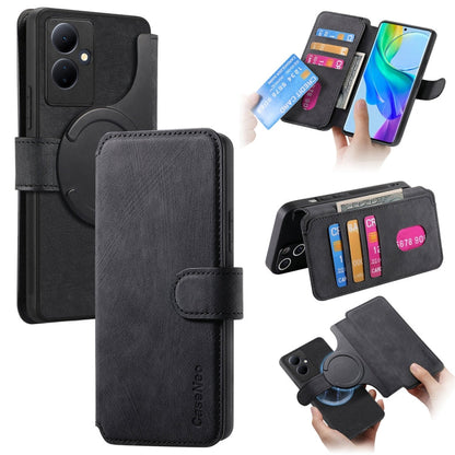 For vivo V29 Lite CaseNeo MagSafe RFID Anti-theft Retro Leather Phone Case(Black)
