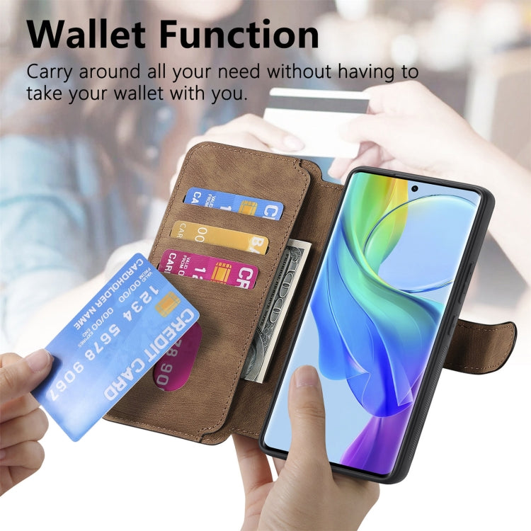 For vivo V29 Lite CaseNeo MagSafe RFID Anti-theft Retro Leather Phone Case(Brown)