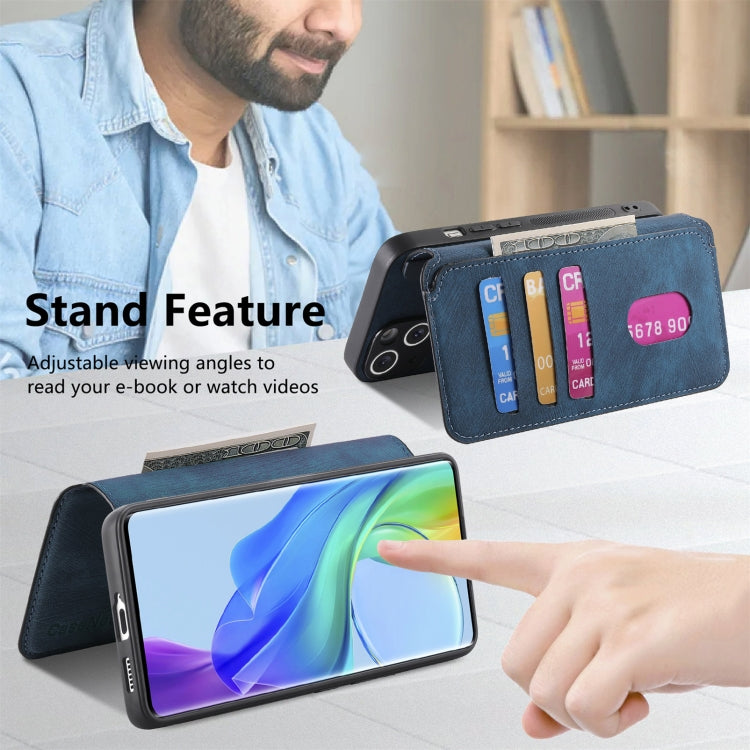 For vivo V29 Lite CaseNeo MagSafe RFID Anti-theft Retro Leather Phone Case(Blue)