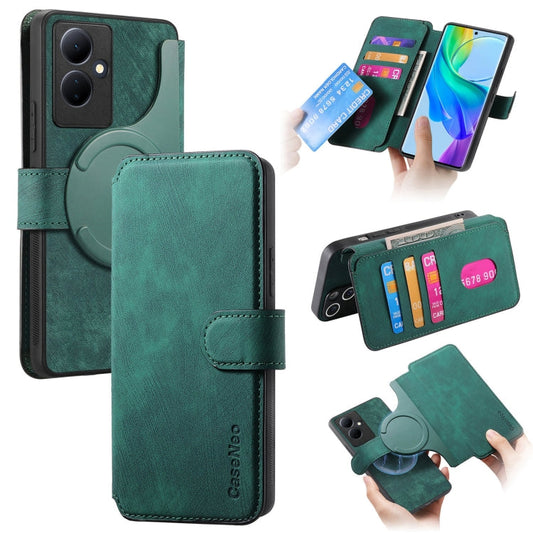 For vivo V29 Lite CaseNeo MagSafe RFID Anti-theft Retro Leather Phone Case(Green)