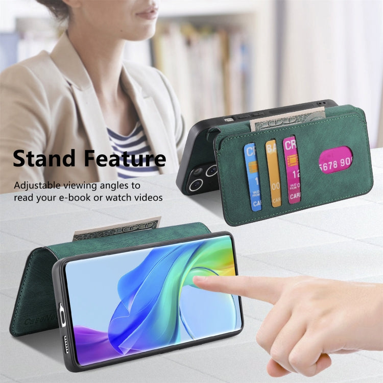 For vivo V29 Lite CaseNeo MagSafe RFID Anti-theft Retro Leather Phone Case(Green)