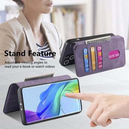 Pour étui vivo V29 LiteCoque de téléphone en cuir rétro anti-RFID Neo MagSafe (violet)