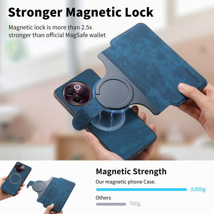 For vivo V40 Lite CaseNeo MagSafe RFID Anti-theft Retro Leather Phone Case(Blue)
