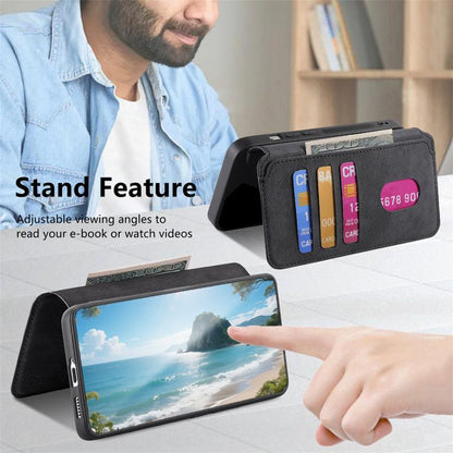 Pour vivo V40 SE / V40 Lite Étui de téléphone en cuir rétro avec MagSafe et blocage RFID (noir)