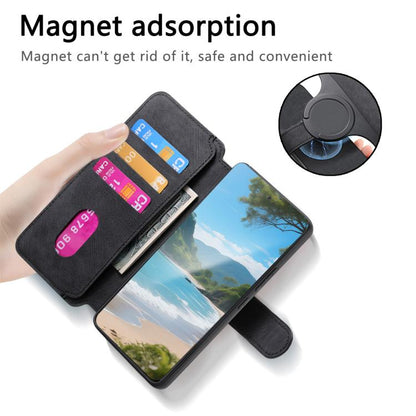 Pour vivo V40 SE / V40 Lite Étui de téléphone en cuir rétro avec MagSafe et blocage RFID (noir)