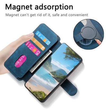 For vivo V40 SE / V40 Lite IDN CaseNeo MagSafe RFID Anti-theft Retro Leather Phone Case(Blue)