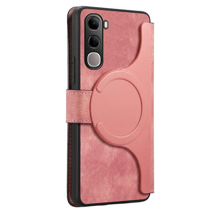 For vivo V40 SE / V40 Lite IDN CaseNeo MagSafe RFID Anti-theft Retro Leather Phone Case(Pink)