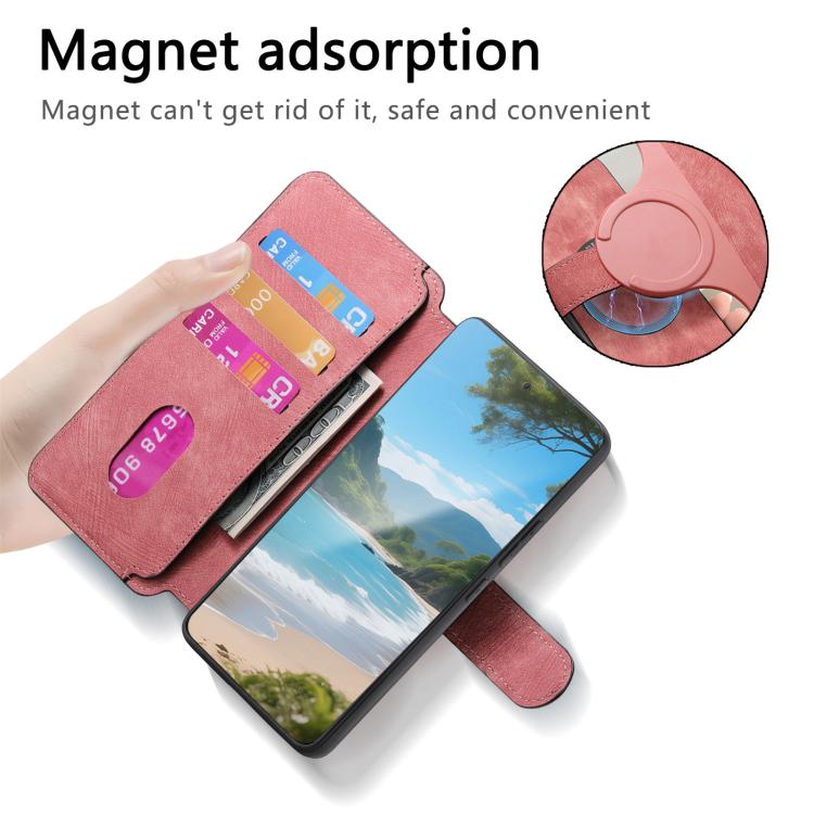 For vivo V40 SE / V40 Lite IDN CaseNeo MagSafe RFID Anti-theft Retro Leather Phone Case(Pink)