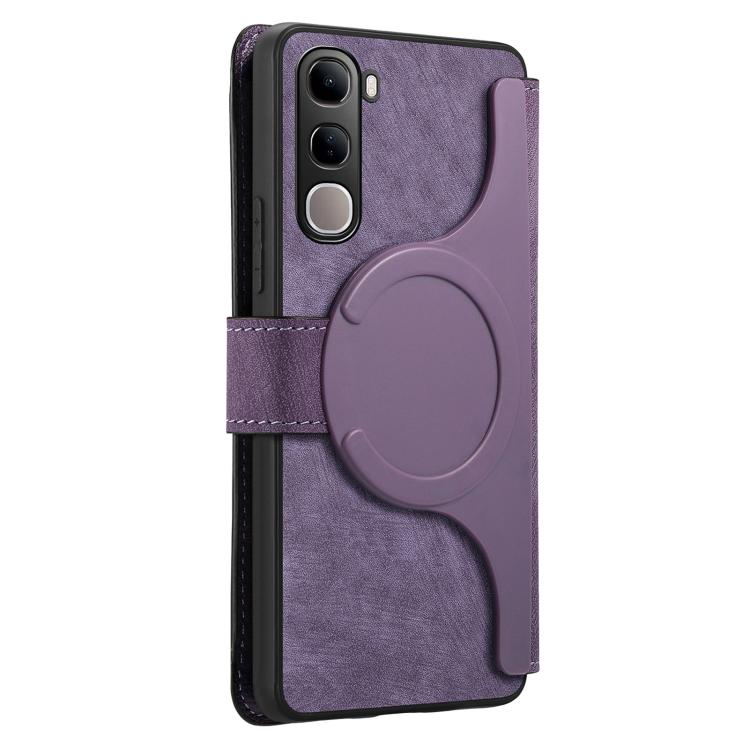 For vivo V40 SE / V40 Lite IDN CaseNeo MagSafe RFID Anti-theft Retro Leather Phone Case(Purple)