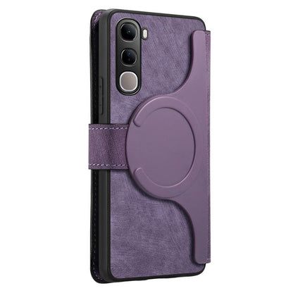 For vivo V40 SE / V40 Lite IDN CaseNeo MagSafe RFID Anti-theft Retro Leather Phone Case(Purple)