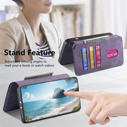 For vivo V40 SE / V40 Lite IDN CaseNeo MagSafe RFID Anti-theft Retro Leather Phone Case(Purple)