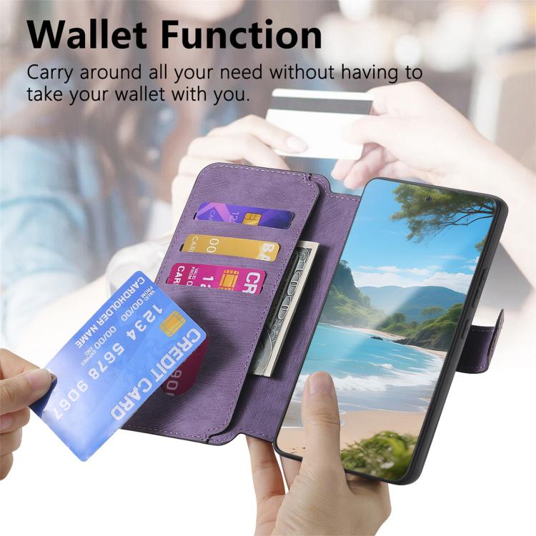 For vivo V40 SE / V40 Lite IDN CaseNeo MagSafe RFID Anti-theft Retro Leather Phone Case(Purple)