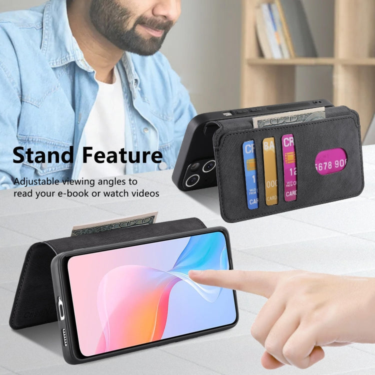 For vivo Y21s / Y32 / Y21T / Y3T CaseNeo MagSafe RFID Anti-theft Retro Leather Phone Case(Black)