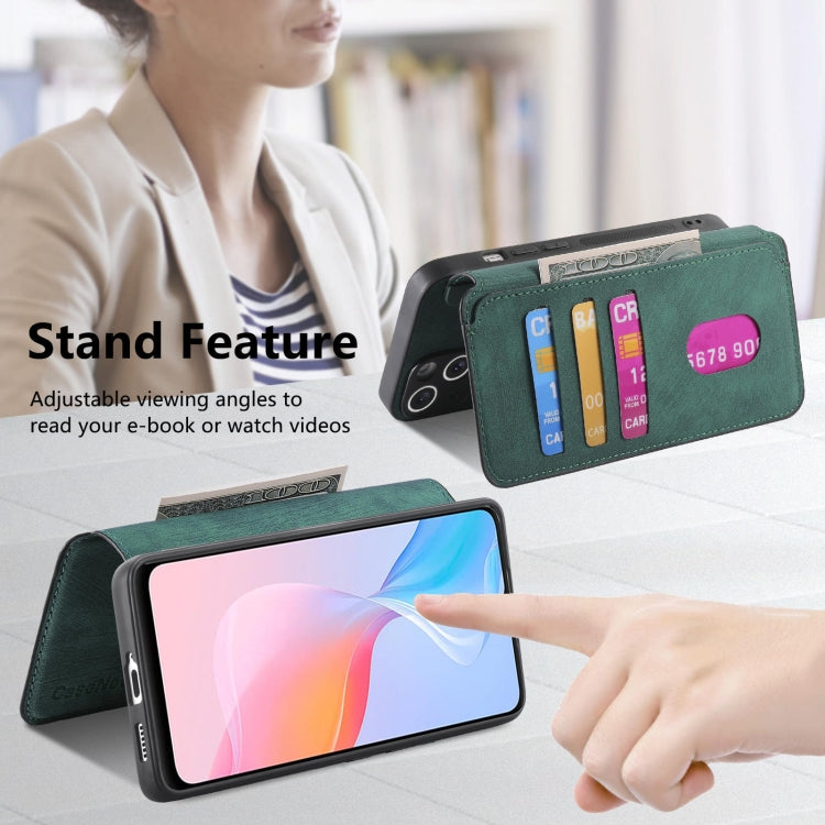 For vivo Y21s / Y32 / Y21T / Y3T CaseNeo MagSafe RFID Anti-theft Retro Leather Phone Case(Green)