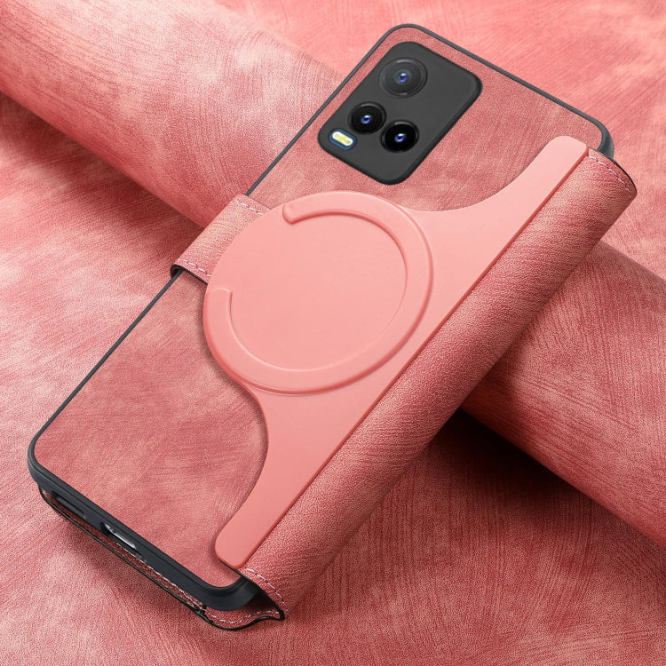 For vivo Y21s / Y32 / Y21T / Y3T CaseNeo MagSafe RFID Anti-theft Retro Leather Phone Case(Pink)