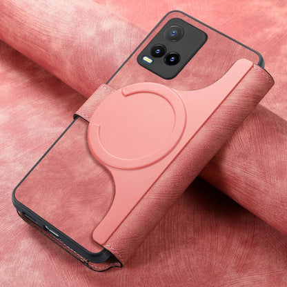For vivo Y21s / Y32 / Y21T / Y3T CaseNeo MagSafe RFID Anti-theft Retro Leather Phone Case(Pink)