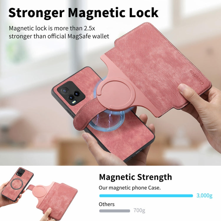 For vivo Y21s / Y32 / Y21T / Y3T CaseNeo MagSafe RFID Anti-theft Retro Leather Phone Case(Pink)