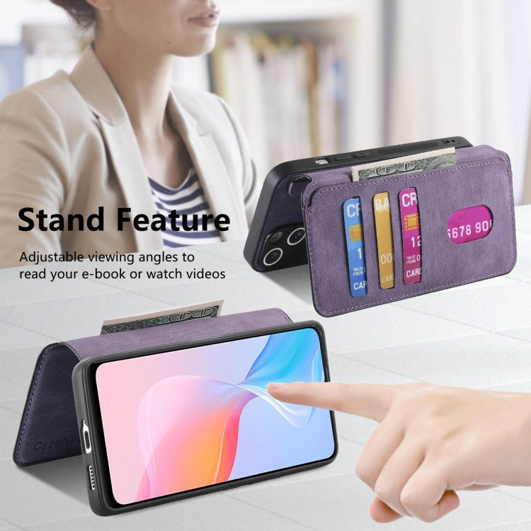 For vivo Y21s / Y32 / Y21T / Y3T CaseNeo MagSafe RFID Anti-theft Retro Leather Phone Case(Purple)