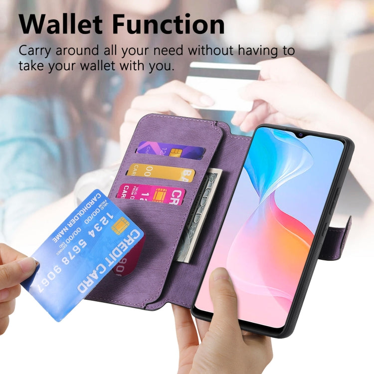 For vivo Y21s / Y32 / Y21T / Y3T CaseNeo MagSafe RFID Anti-theft Retro Leather Phone Case(Purple)