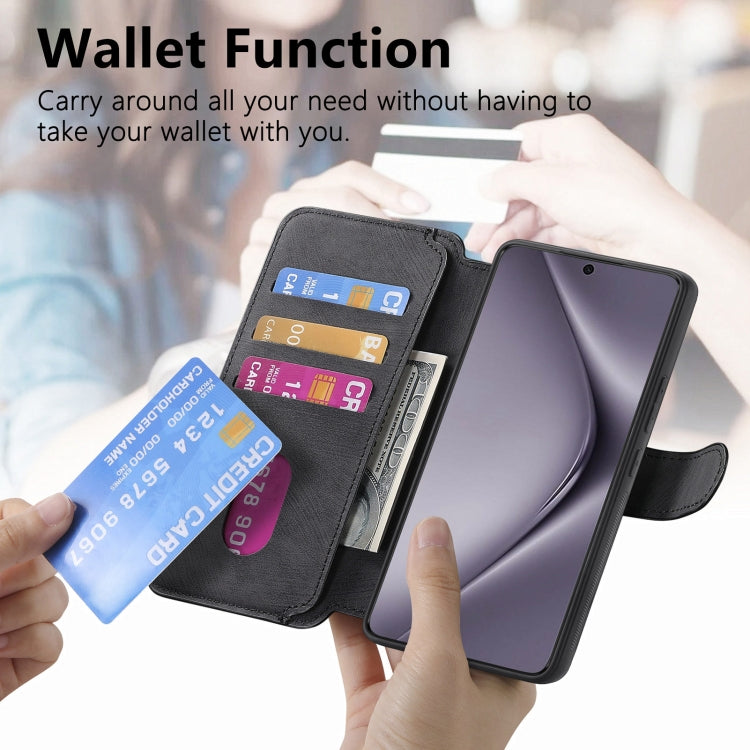 Pour Huawei Pura 70 Pro Coque Antivol RFID MagSafe Rétro en Cuir (Noir)
