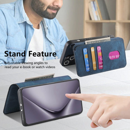 Pour Étui Huawei Pura 70 ProCoque de téléphone en cuir rétro anti-RFID Neo MagSafe (Bleu)