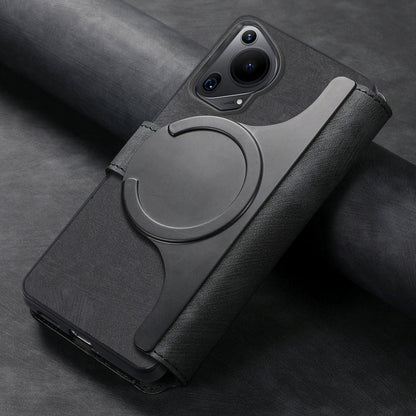 Pour l'étui Huawei Pura 70 Ultra Étui en cuir rétro anti-vol Neo MagSafe RFID (Noir)