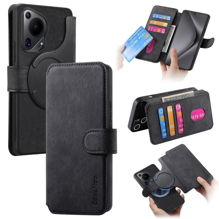 Pour l'étui Huawei Pura 70 Ultra Étui en cuir rétro anti-vol Neo MagSafe RFID (Noir)