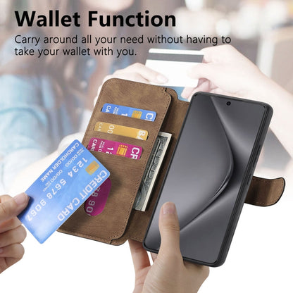 For Huawei Pura 70 Ultra CaseNeo MagSafe RFID Anti-theft Retro Leather Phone Case(Brown)