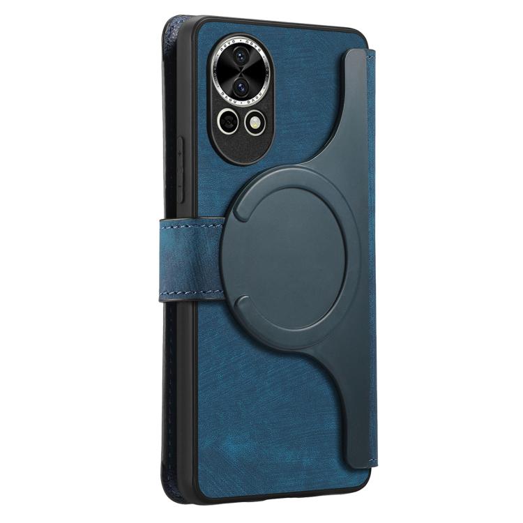 For Huawei nova 12 Pro CaseNeo MagSafe RFID Anti-theft Retro Leather Phone Case(Blue)