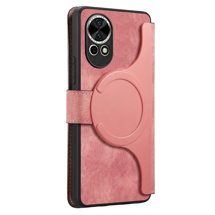 For Huawei nova 12 Pro CaseNeo MagSafe RFID Anti-theft Retro Leather Phone Case(Pink)