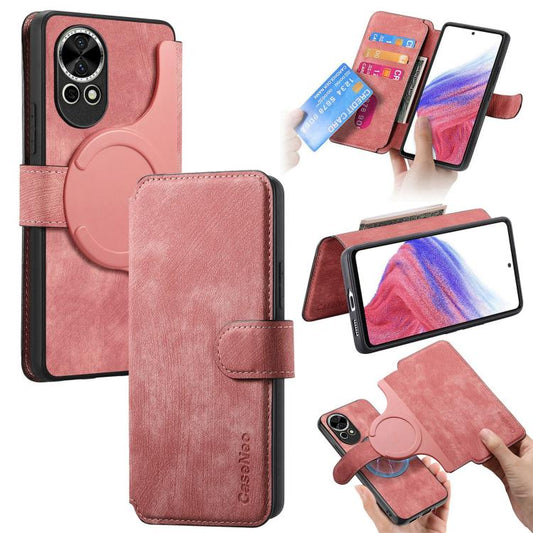 For Huawei nova 12 Pro CaseNeo MagSafe RFID Anti-theft Retro Leather Phone Case(Pink)