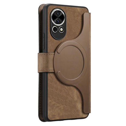 For Huawei nova 12 / 13 CaseNeo MagSafe RFID Anti-theft Retro Leather Phone Case(Brown)