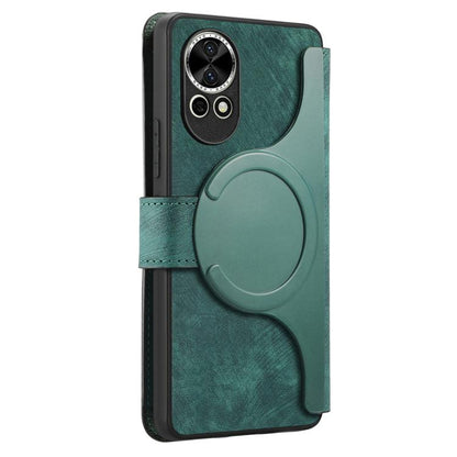 For Huawei nova 12 / 13 CaseNeo MagSafe RFID Anti-theft Retro Leather Phone Case(Green)