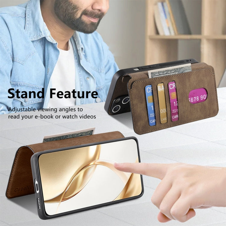 For Honor 200 CaseNeo MagSafe RFID Anti-theft Retro Leather Phone Case(Brown)